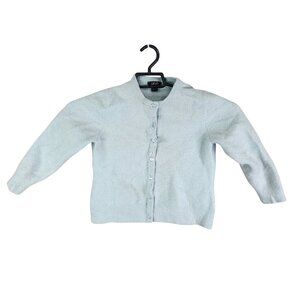 Toddler Girls Blue Privé Cashmere Cardigan Sweater 100% Cashmere Long Sleeve XL